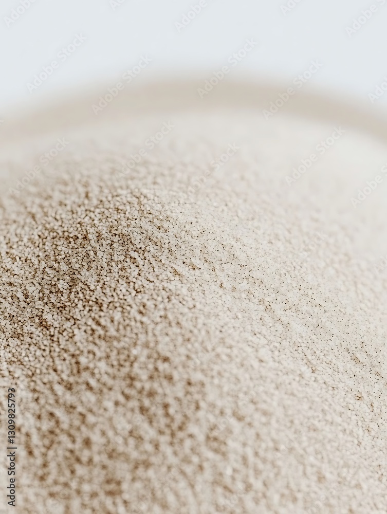 Detailed close-up image showing the granular texture of fine sand pile Detailed close-up image showing the granular texture of fine sand pile