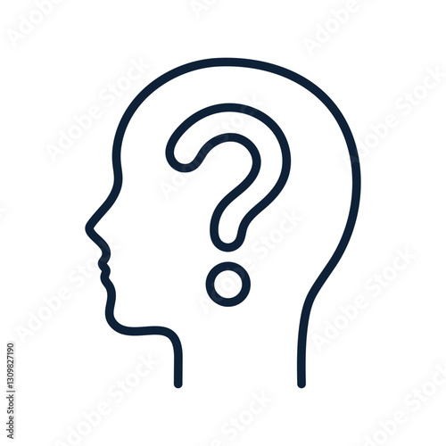 Human head with question outline icon