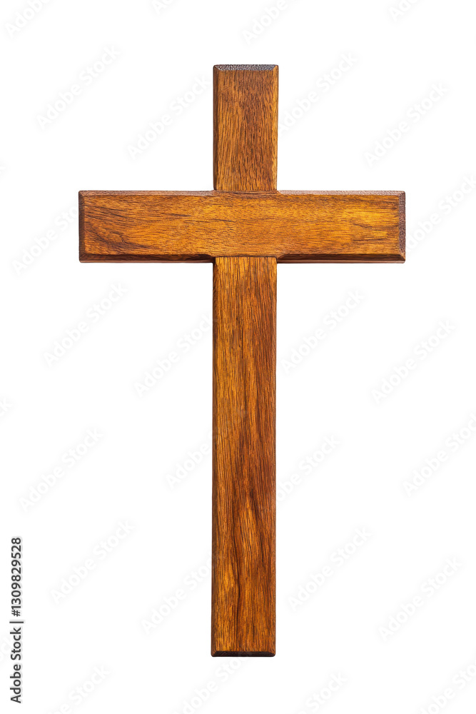 Isolated Wooden Christian Cross, Dark Wood Isolated Wooden Christian Cross, Dark Wood