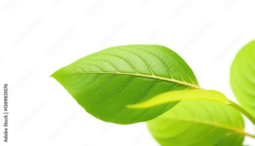 Obraz premium Single leaf, isolated on pure white background, nature, object