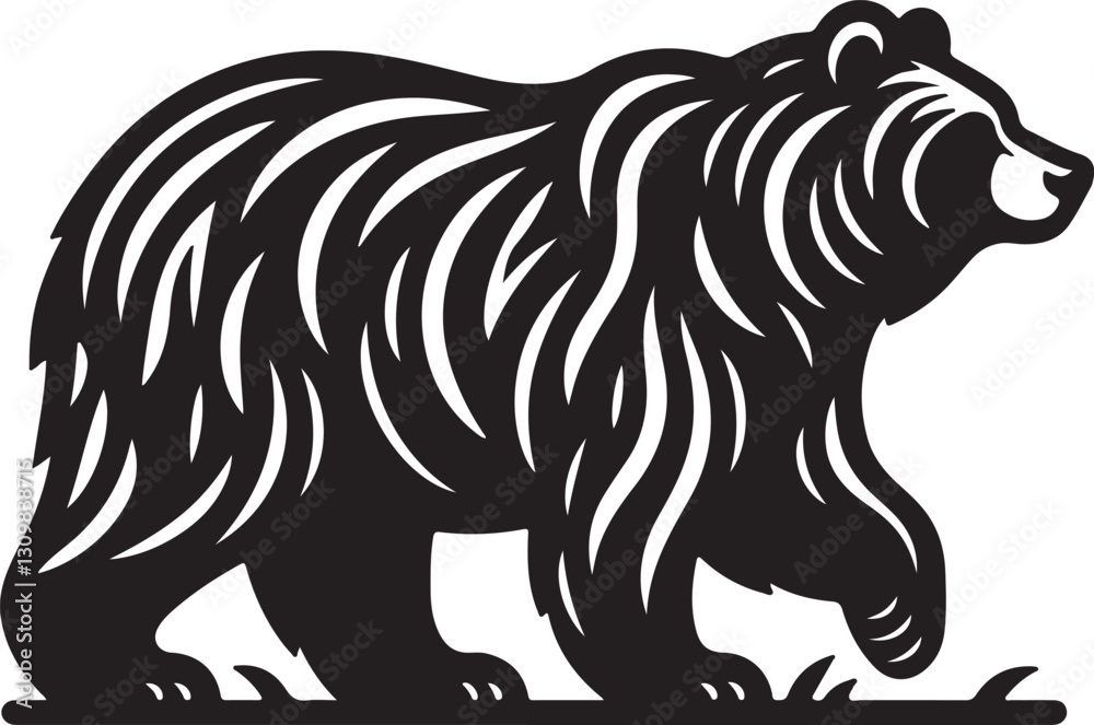 Fototapeta premium Wild Bear Silhouette Vector Design