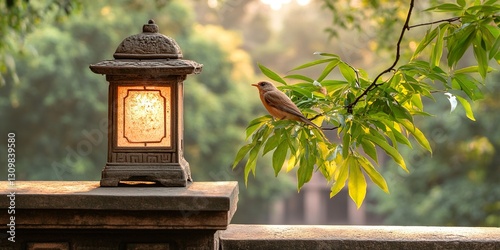 Serene Lantern & Bird: Capt...