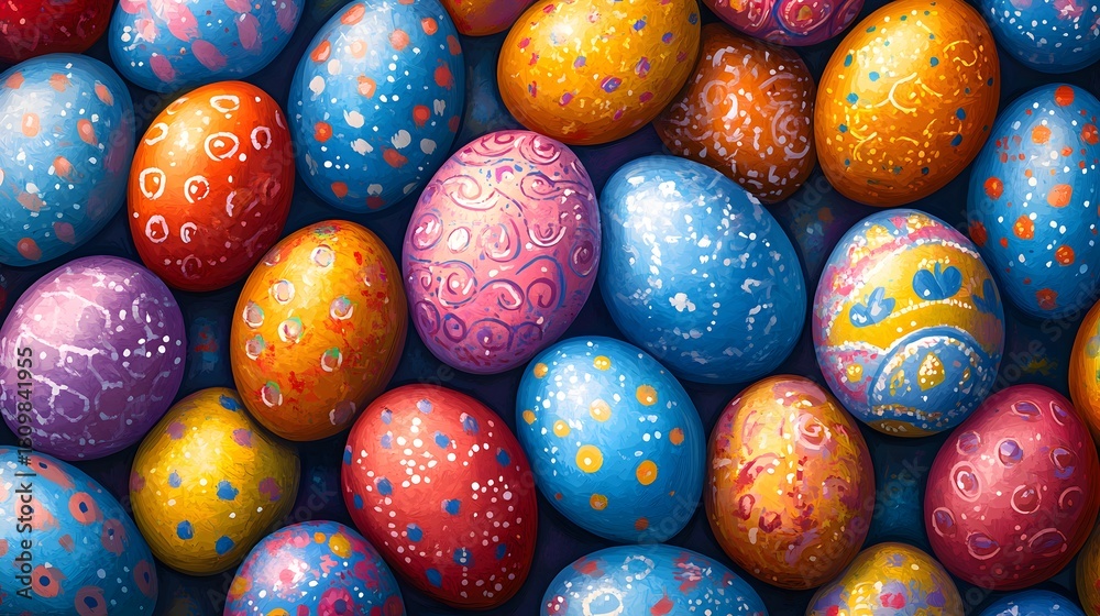 Fototapeta premium Fun and Cheerful Easter Egg Design for Festive Backgrounds