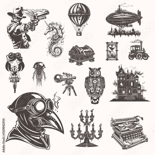Steampunk Art Pack – Retro-Futuristic & Victorian Fantasy