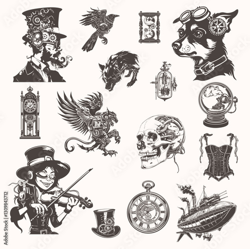 Steampunk Art Pack – Retro-Futuristic & Fantasy Machines