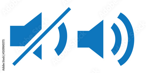 Speaker and mute volume icon vector in trendy style