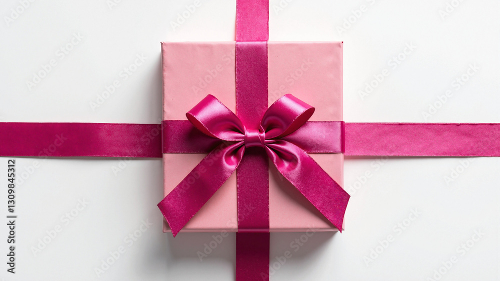 Elegant Top View of a Greeting Card with a Lustrous Pink Satin Ribbon Bow on a Transparent Background for Print, Web, and Holiday Promotion Campaigns Elegant Top View of a Greeting Card with a Lustrous Pink Satin Ribbon Bow on a Transparent Background for Print, Web, and Holiday Promotion Campaigns