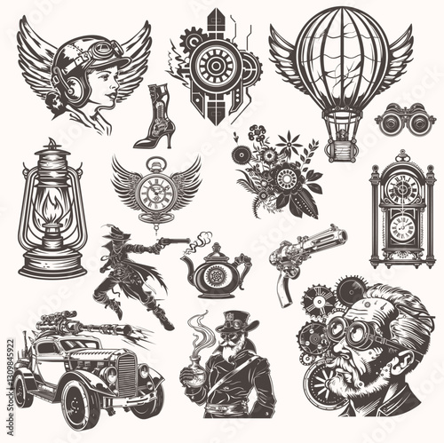 Steampunk Illustrations – Mechanical Fantasy & Industrial Creations