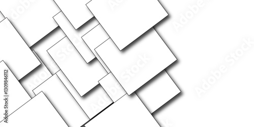  Abstract background with cubes. Modern geometric background. White ceramic brick tile.