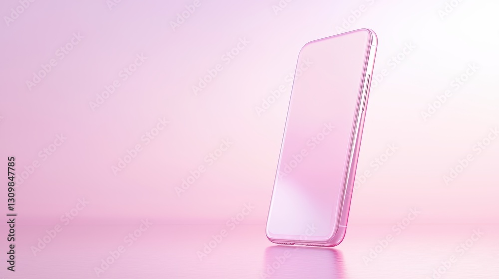 Pink with blank white screen, customizable tech mockup for design and presentation Pink with blank white screen, customizable tech mockup for design and presentation