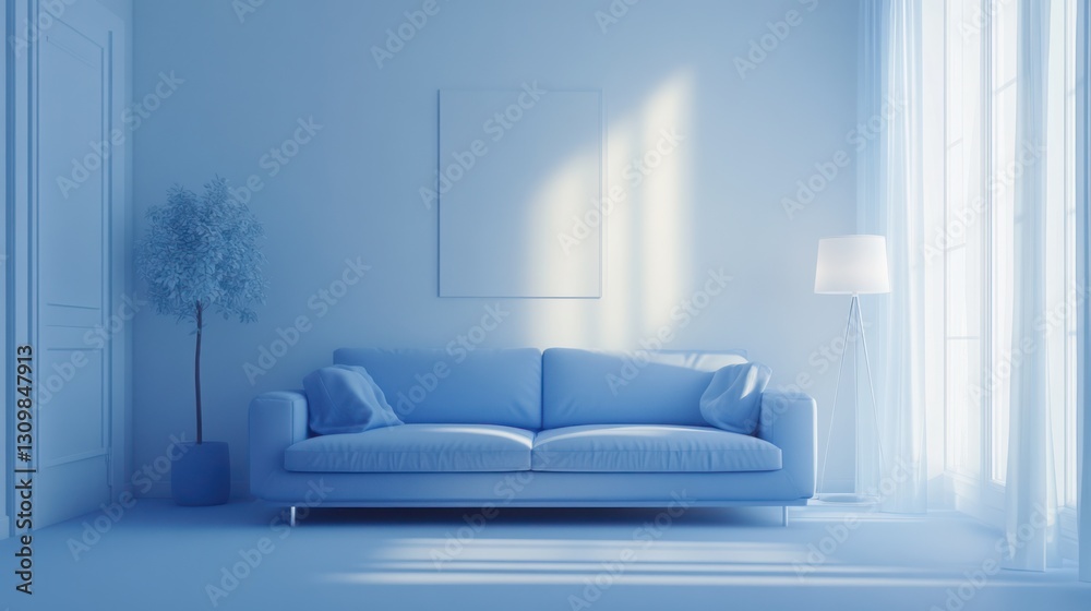 Fototapeta premium Modern Living Room Scene, Daytime