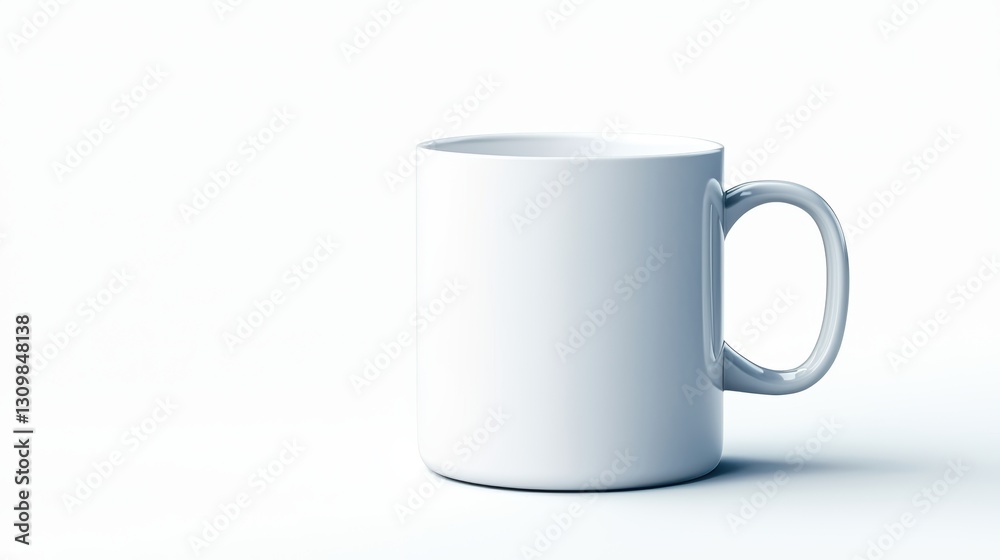 White mug with handle, perfect for coffee, tea, and beverages white White mug with handle, perfect for coffee, tea, and beverages white
