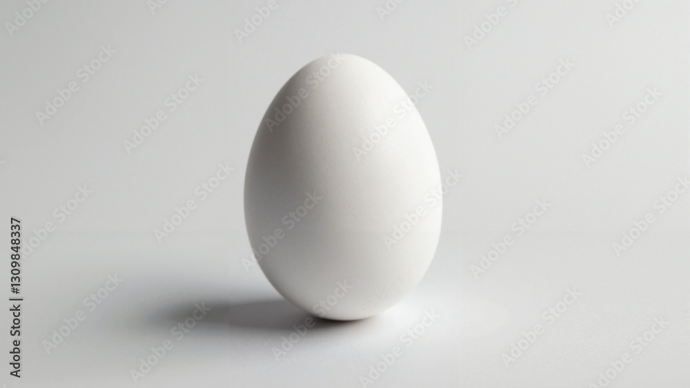 Pristine Chicken Egg on White Background: High Resolution Stock Photo for Easter Marketing, Food Blogs, and Educational Resources Pristine Chicken Egg on White Background: High Resolution Stock Photo for Easter Marketing, Food Blogs, and Educational Resources
