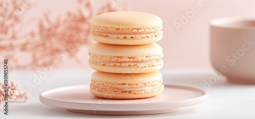 Macaron Tower on Plate: A d...