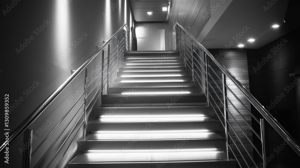 Fototapeta premium Modern illuminated stairway