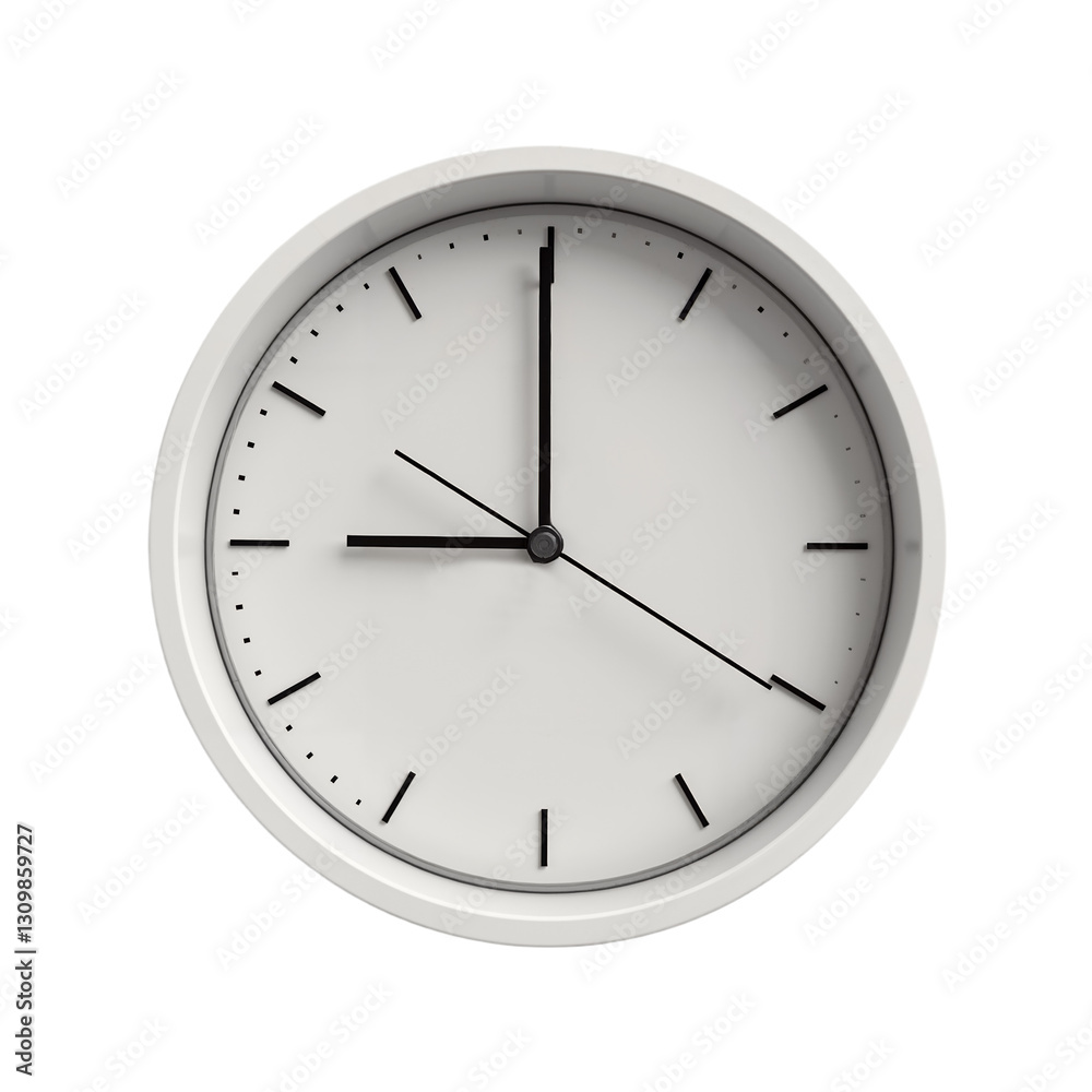 Minimalist white wall clock with black hands and simple design for modern decor Minimalist white wall clock with black hands and simple design for modern decor