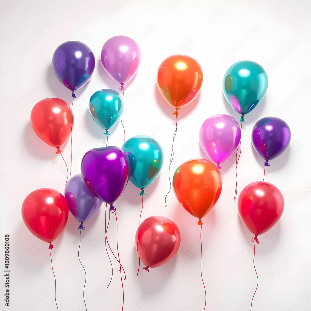 A bunch of helium balloons isolated on a background A bunch of helium balloons isolated on a background