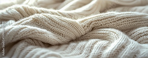 Cosy knit up in a soft white blanket with honed colours, summing warmth and texture to your space, perfect for home decor.