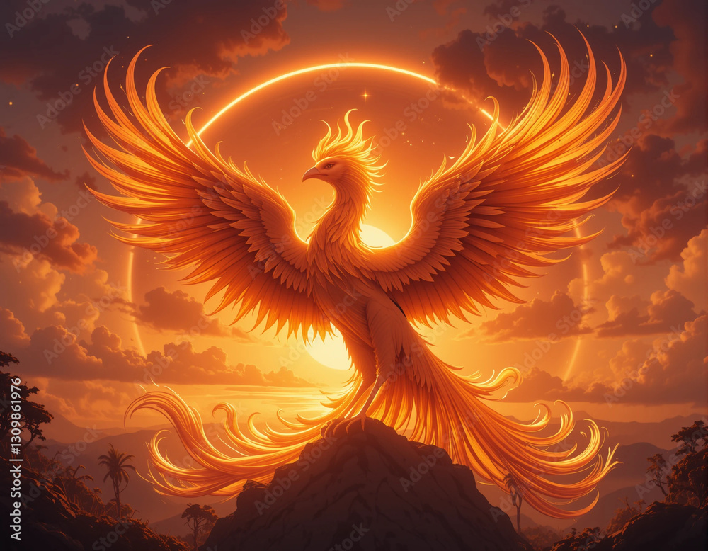 Obraz premium Rising from the Ashes: The Eternal Power of the Phoenix
