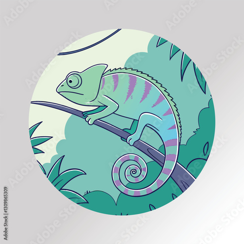 chameleon cartoon illustration