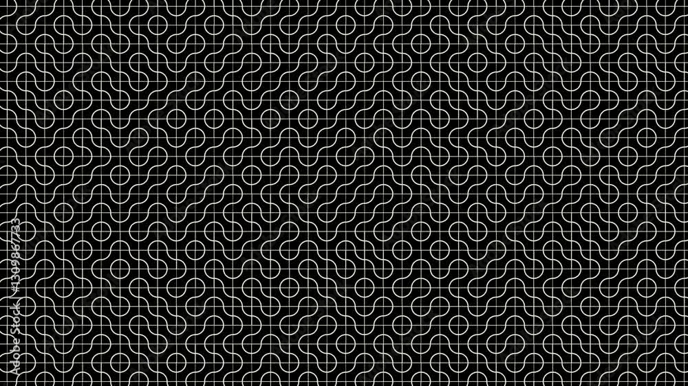 circles pattern. Truchet curved tiled background. Geometric irregular backdrop