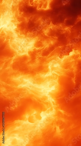 Abstract fire texture, burning bright, orange sky backdrop