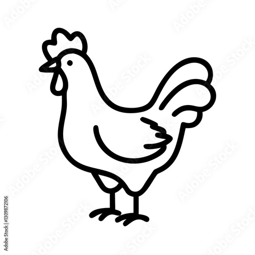 Rooster icon for poultry farming concept