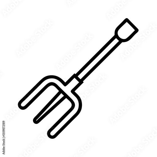 Pitchfork icon for gardening and farming concept