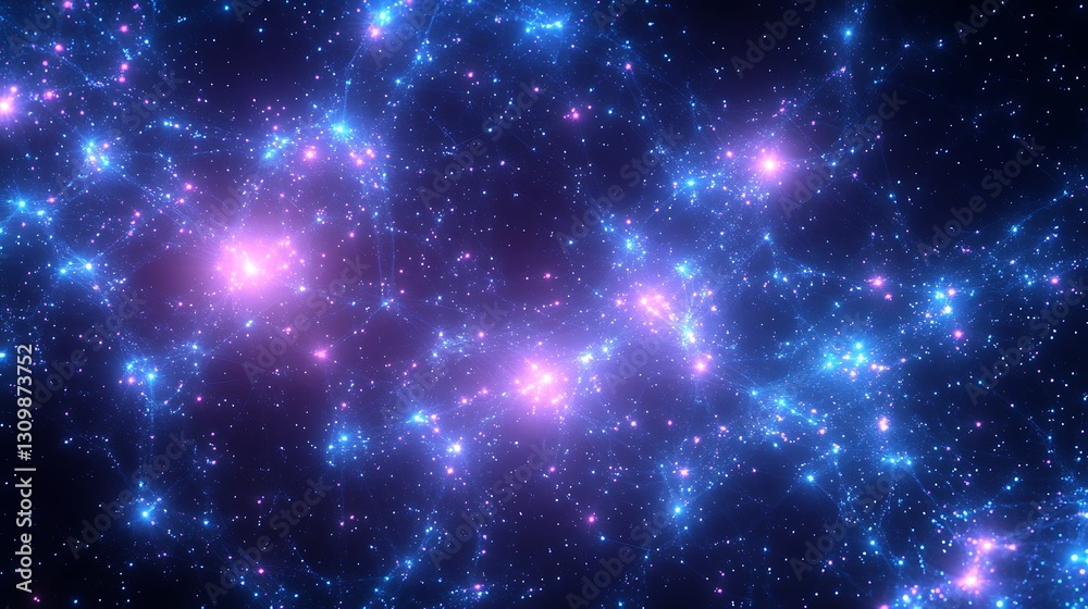 Fototapeta premium Cosmic Nebula, Glowing Stars, Deep Space, Background, Digital Art