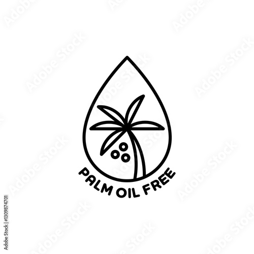 Palm oil free flar vector icon