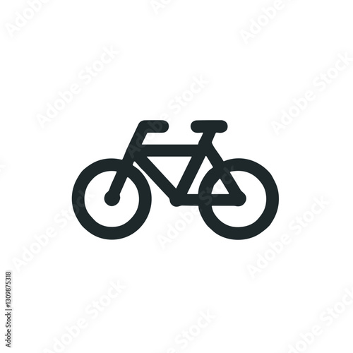 Vector icon of a bicycle, symbolizing eco-friendly transportation, health, and sustainability, transparent background