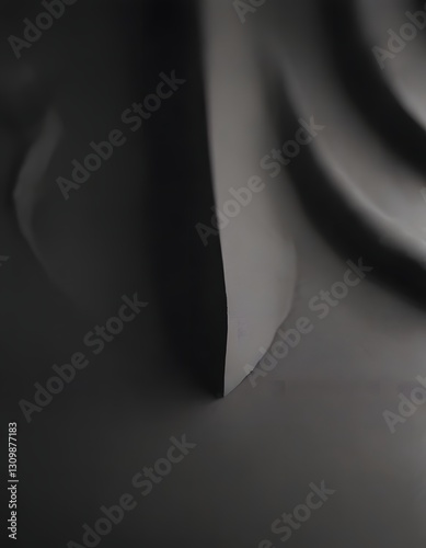 Minimalistic background/backdrop. Abstract black sculpture.