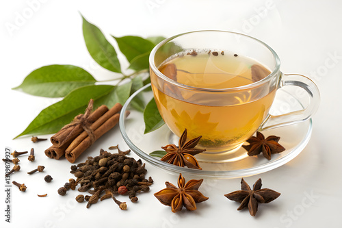 Herbal Spiced Tea with Cinnamon, Cloves, and Star Anise – Aromatic Wellness Drink

 photo