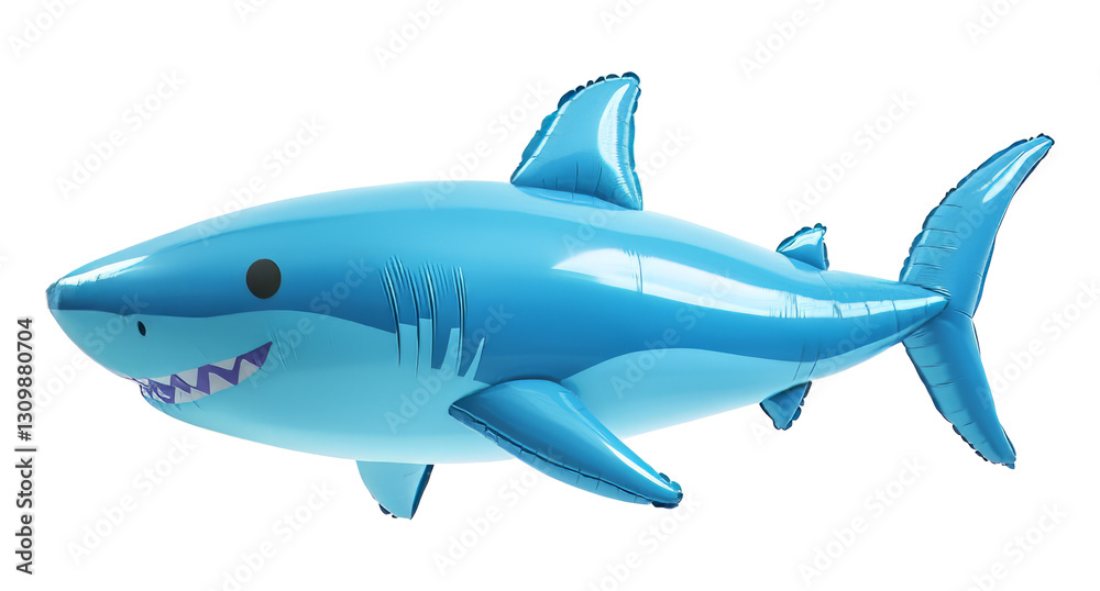 Fototapeta premium Blue shark 3d inflatable illustration accessory animal summer.