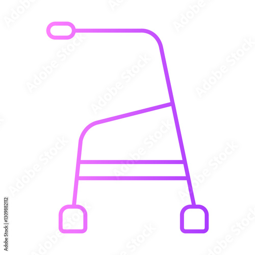 walking stick gradient icon