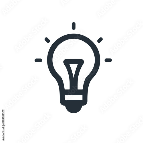 Vector icon of a bulb, symbolizing energy and innovation, on a transparent background