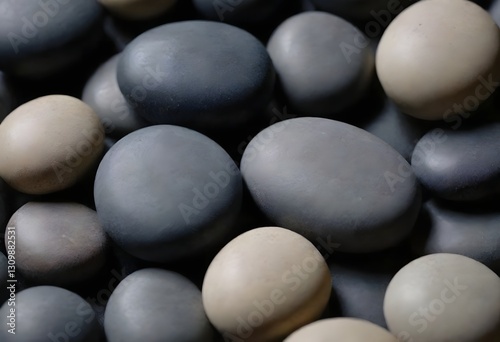 Minimalistic background/backdrop. Close up black and white stones