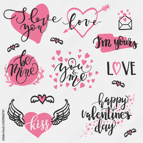 Valentine's day icons set - vector