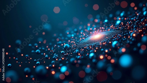 Colorful Abstract Background with Light Particles and Bokeh Effects