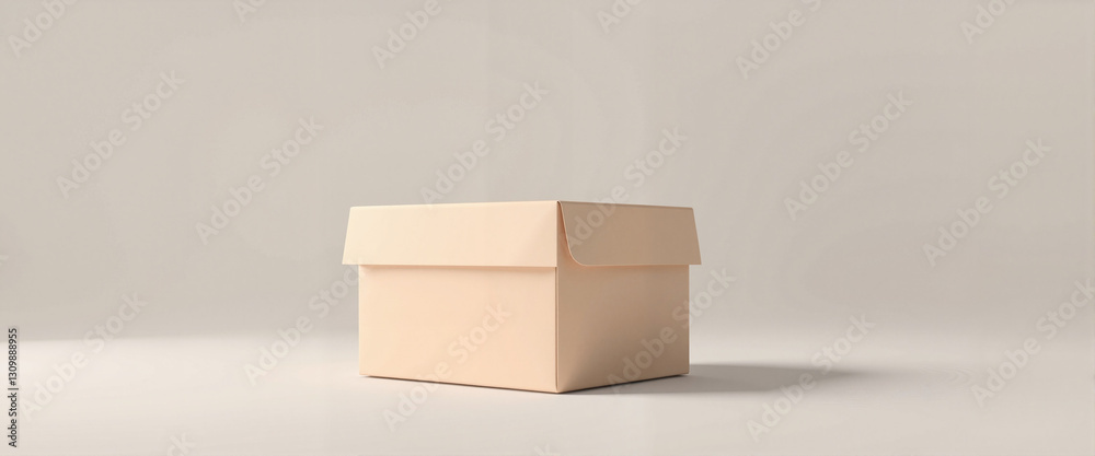 Sleek box mockup in neutral studio setting, minimalist design concept Sleek box mockup in neutral studio setting, minimalist design concept