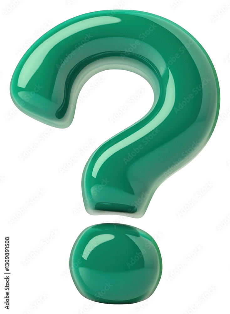 Naklejka premium PNG Question mark green colors 3d question symbol question mark.