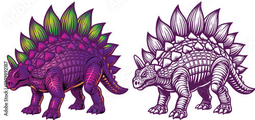 vector image of a big Minotaurus in cartoon style