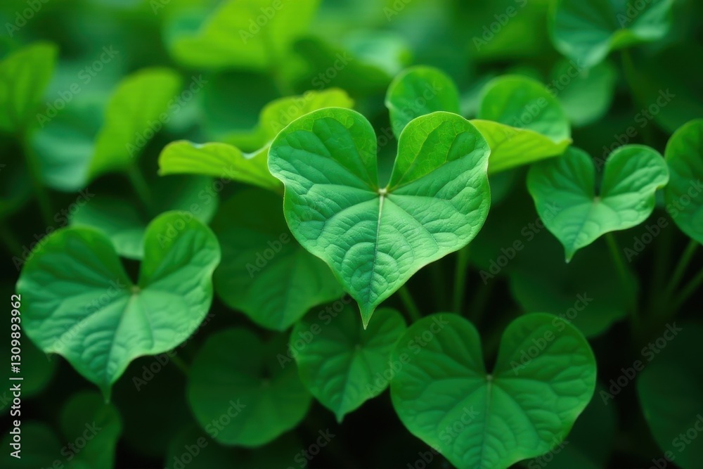Deep green heart leaves, abundant growth, healthy plant, plantlife, deep green, summer Deep green heart leaves, abundant growth, healthy plant, plantlife, deep green, summer