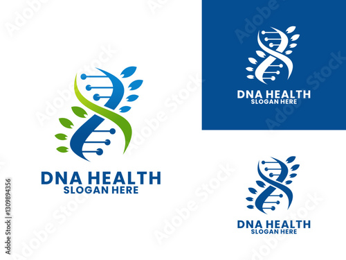 DNA Nature Genetic Logo Design Template. DNA logo vector icon