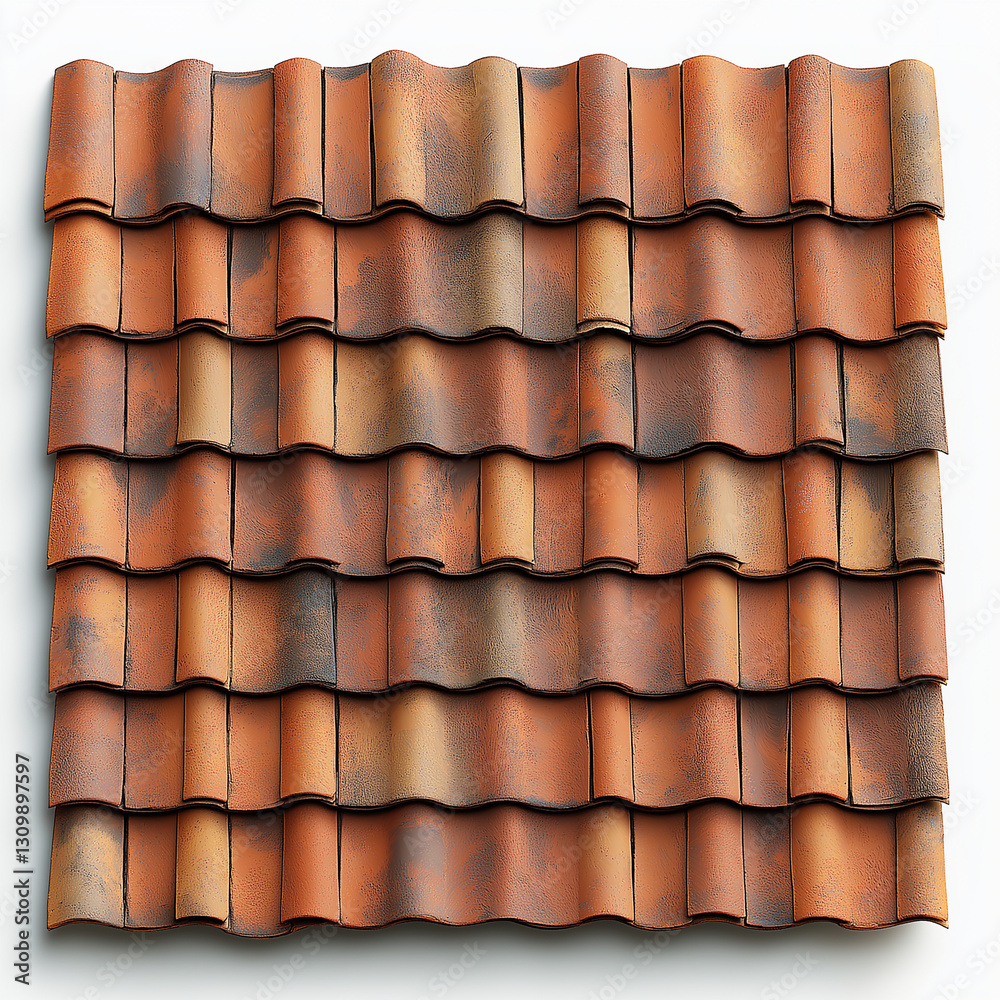 Red tiles roof isolated on white background Red tiles roof isolated on white background