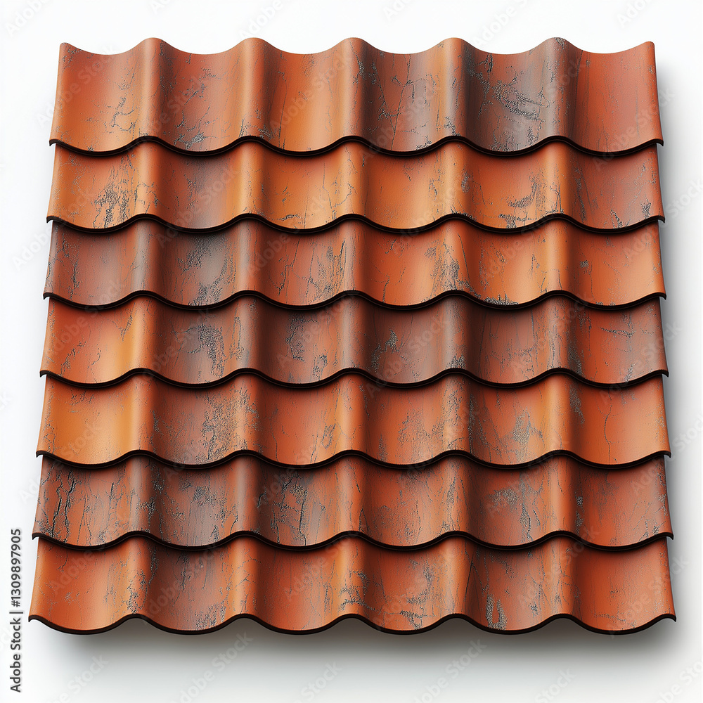 Red tiles roof isolated on white background Red tiles roof isolated on white background