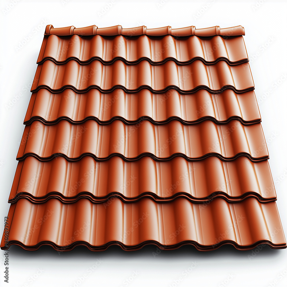 Red tiles roof isolated on white background Red tiles roof isolated on white background