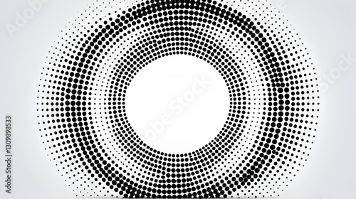 Modern abstract background. Halftone dots in circle form. Round logo. Vector dotted frame. Design element or icon.