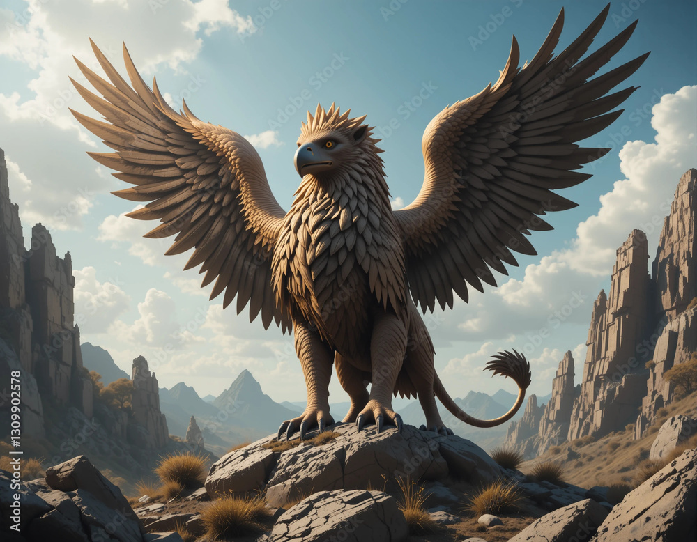 Fototapeta premium Majestic Protector: The Noble and Powerful Griffin