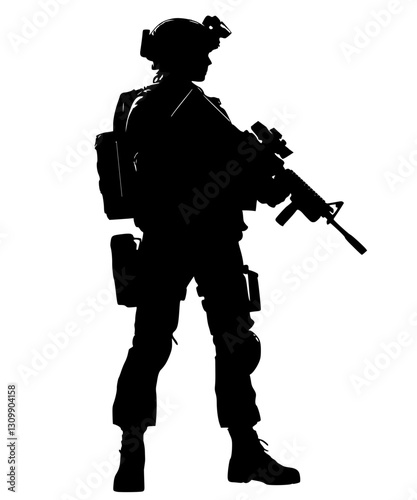 soldier holding rifle 